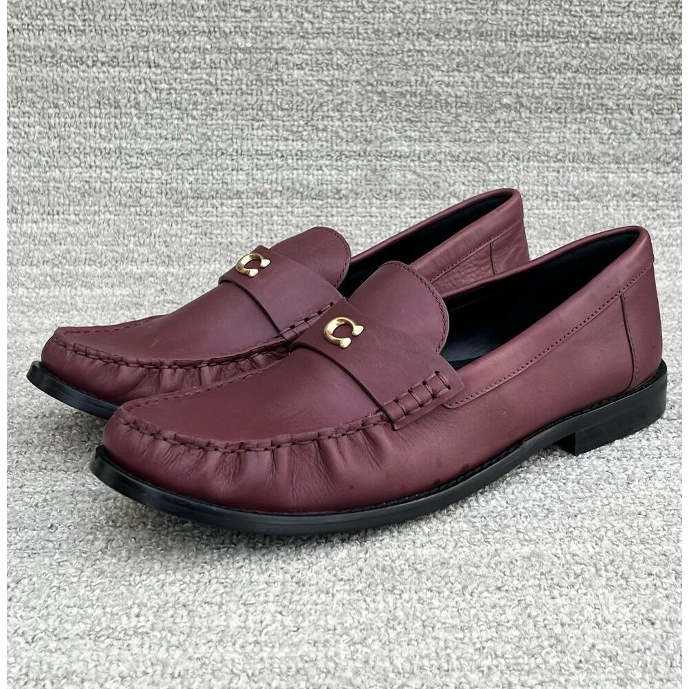 COACH Jolene 13MM Burgundy Leather Loafers Women's Size 9 US NEW - Picture 2 of 16